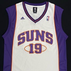 Rare Adidas Raja Bell Phoenix Suns #19 Home White Swingman Jersey Men’s Large